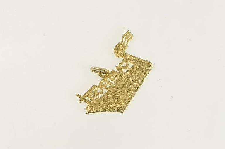 14K Yellow Gold Love Boat Island Princess Cruise Ship Charm/Pendant