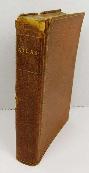 Small Antique Leather Atlas Book