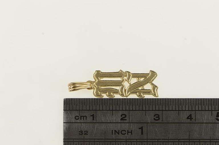 14K Yellow Gold M N Monogram Initial Letter Name Charm/Pendant