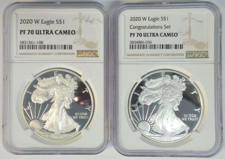 Flawless 2020-W 2-pc Congratulations Set. NGC PF70 ULTRA CAMEO