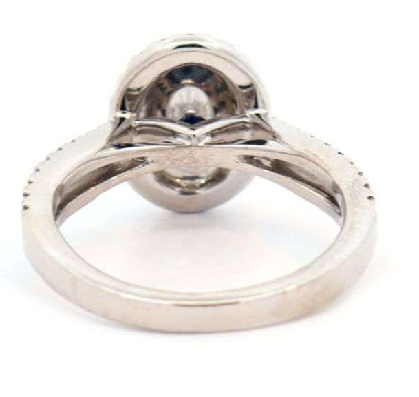 Vera Wang Love 1.15ctw Oval Diamond Double Frame Engagement Ring in 14K W/Box and Paper