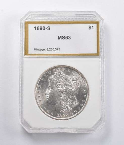 MS63 1890-S Morgan Silver Dollar PCI