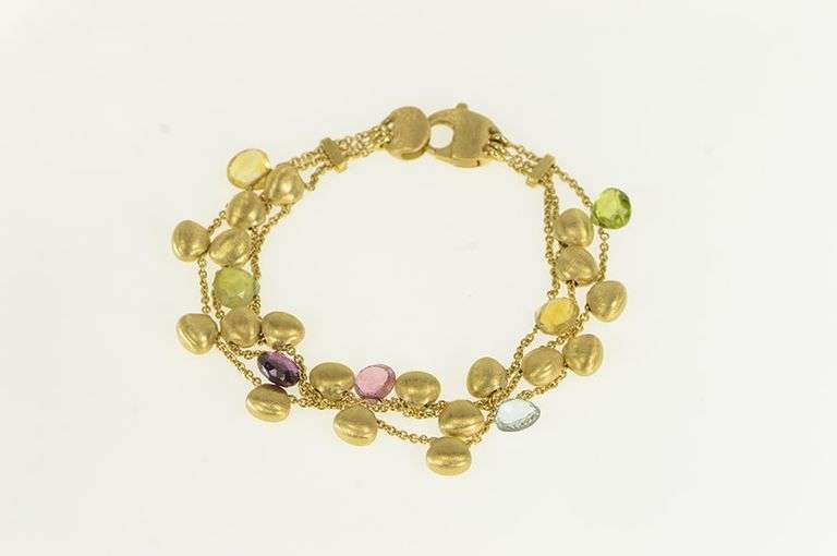 18K Yellow Gold Marco Bicego Mixed Stone & Tear Drop Bracelet