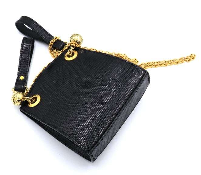 Jean Claude Jitrois Mini Jet Black Croc Leather Bag