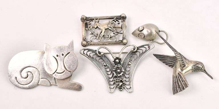 Sterling Silver Random Animal Pin Lot
