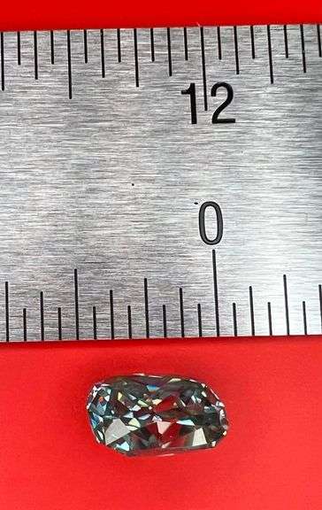 5.28 Ct Paraiba Green Rare Cushion Cut Fire Moissanite
