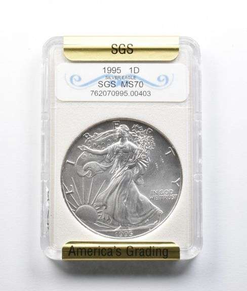 MS70 1995 American Silver Eagle SGS