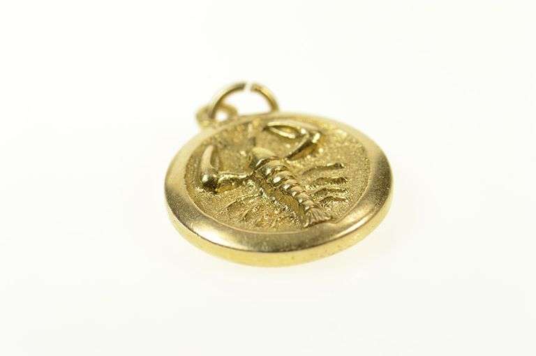 14K Yellow Gold Lobster Embossed Regeneration Symbol Charm/Pendant