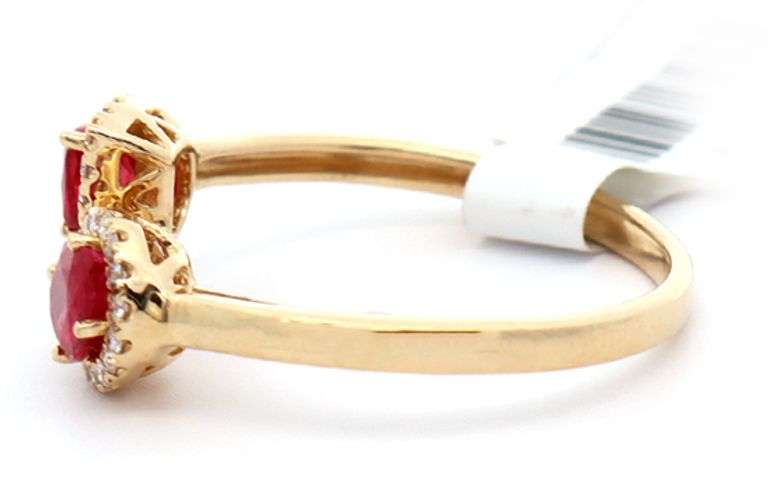 New 0.75ctw Ruby and 0.13ctw Diamond Frame Bypass Ring in 14K