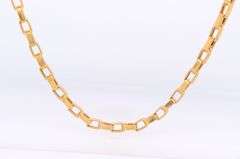 18kt Yellow Gold Solid Paper Clip Chain Necklace