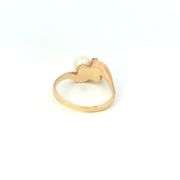 10K Yellow Gold 6.3mm Pearl Diamond Vintage Bypass Ring