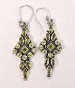 Sterling Silver Peridot Dangle Earrings