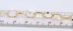 Elegant Yellow Gold oval Link Chain Necklace