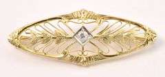 Beautiful Yellow Gold Diamond Brooch