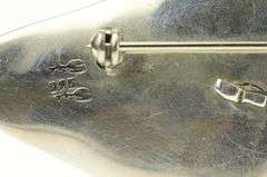 Sterling Silver 1950's Abstract Designer Curvy Statement Pin/Brooch