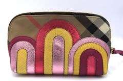 Burberry Halton Pop Element Bright Pink and Check Make up Bag