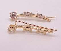 14kt Solid Yellow Gold & Diamond Earrings