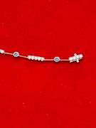 CERTIFIED 18K WHITE GOLD DIAMOND AND SAPPHIRE BRACELET.