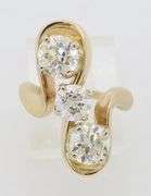 Three Stone Diamond Ring in a Free Form Design