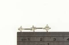 14K White Gold 0.50 Ctw Princess Diamond Tiered Drop Pendant