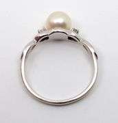 Feminine Lustrous Pearl Ring in 14K WG