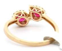 New 0.75ctw Ruby and 0.13ctw Diamond Frame Bypass Ring in 14K