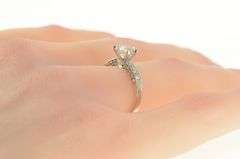 10K White Gold 1.55 Ctw Sapphire Diamond Travel Engagement Ring