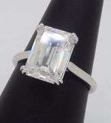 Certified 4.59CT Emerald Cut Diamond Solitaire Ring