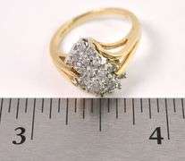 Precious Waterfall Diamond Ring in 14K Yellow Gold