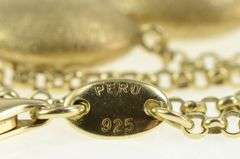 Sterling Silver Charles Garnier Oval Puffy Textured Chain Necklace