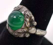 Sterling Silver Green Gemstone Ring