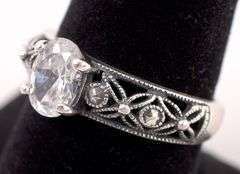Sterling Silver CZ Gemstone Ring