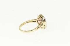 10K Yellow Gold 1940's Heart Syn. Ruby Statement Ring