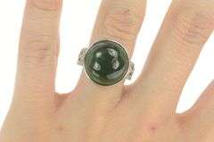 18K White Gold 17.48 Ctw Natural Green Tourmaline Diamond Ring