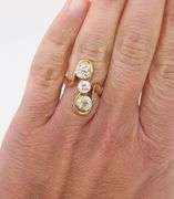 Three Stone Diamond Ring in a Free Form Design