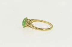 10K Yellow Gold Jadeite Cabochon Vintage Statement Ring