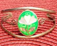 Hand Crafted Vintage Alpaca Mexico Silver Inlayed Cuff Bracelet