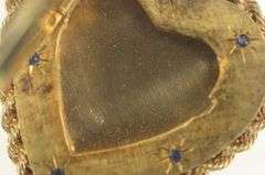 14K Yellow Gold 1960's Diamond Heart Flower Photo Locket Charm/Pendant