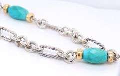 David Yurman Turquoise Figaro Link Chain Necklace