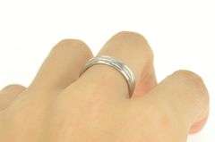Platinum 5.0mm Grooved Simple Wedding Band Ring