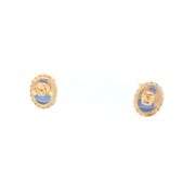 10K Yellow Gold Wedgwood Cameo Vintage Stud Earrings