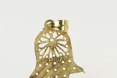14K Yellow Gold Ornate Filigree Hamsa Protection Symbol Charm/Pendant