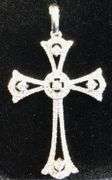 ELEGANT AND TIMELESS 18K WHITE GOLD CROSS DIAMOND PENDANT