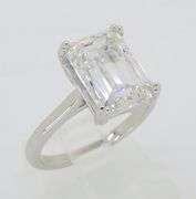 Certified 4.59CT Emerald Cut Diamond Solitaire Ring