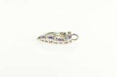 Sterling Silver Two Tone 10k Amethyst Cubic Zirconia Heart Pendant