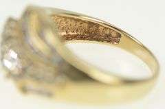 10K Yellow Gold 1.10 Ctw Vintage Diamond Cluster Bypass Ring