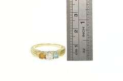 14K Yellow Gold 0.86 Ctw Diamond Topaz Citrine Engagement Ring