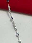 CERTIFIED 18K WHITE GOLD DIAMOND AND SAPPHIRE BRACELET.