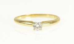 18K Yellow Gold Diamond Solitaire Classic Simple Engagement Ring