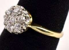 Brilliant Cluster Diamond Ring in 14K Yellow Gold